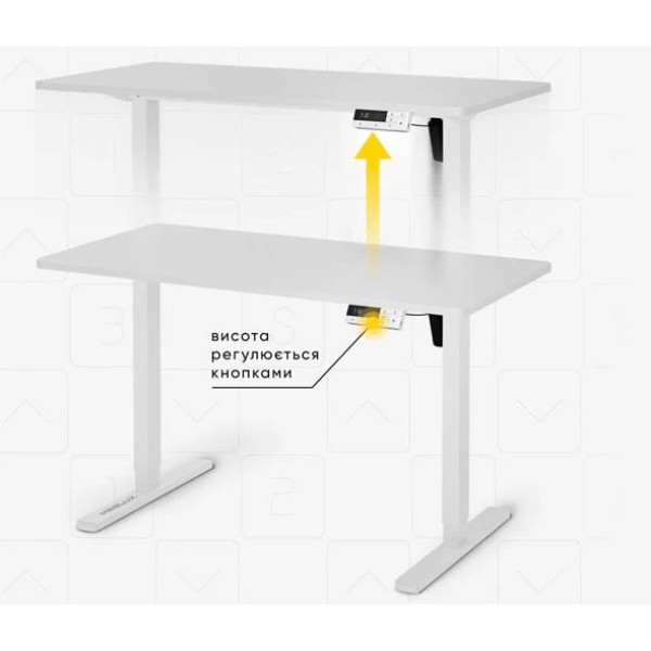 Фото - Стіл з електрорегулюванням висоти Mealux PowerDesk Lite White (EVO-201 Lite W/W)